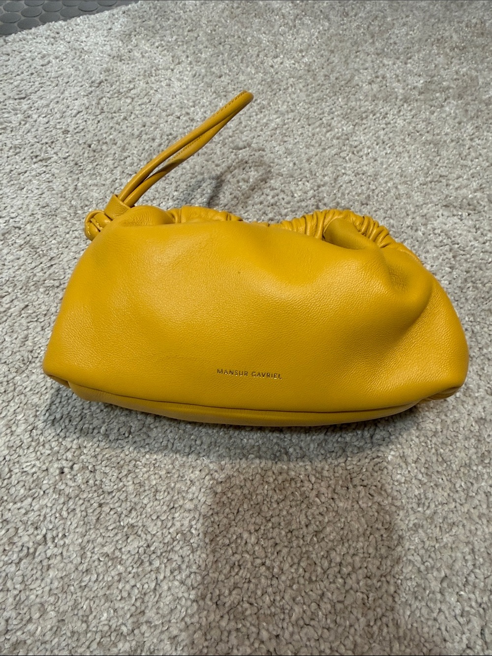 Mansur Gavriel Yellow Leather cloud Wristlet Clutch